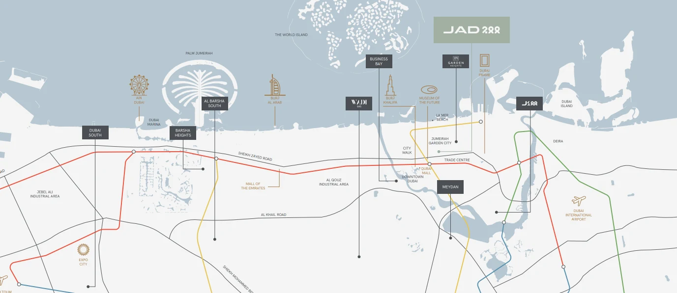 JAD 288 位于迪拜朱美拉花园城的位置地图